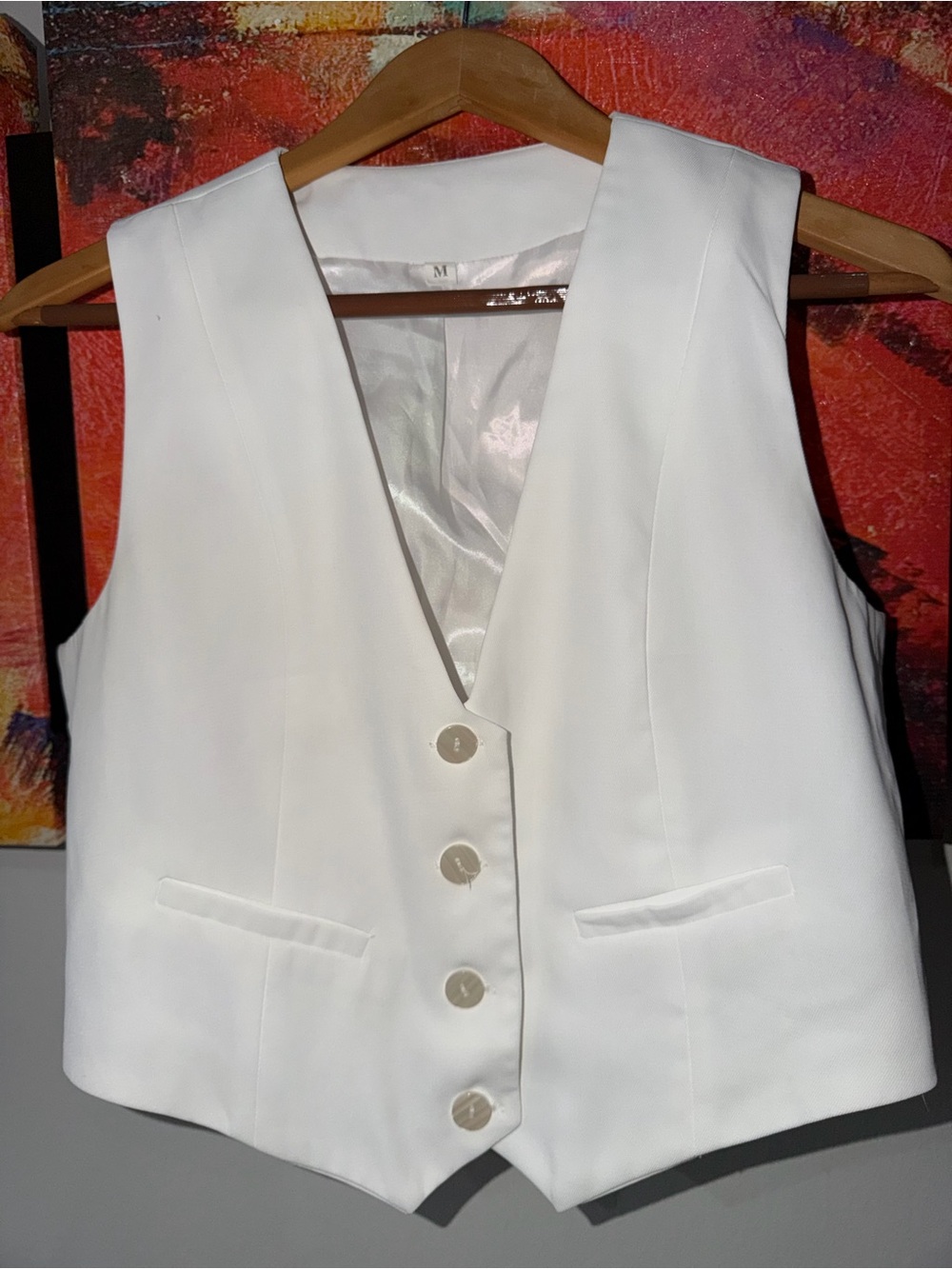 White Women's Vest. Size: M